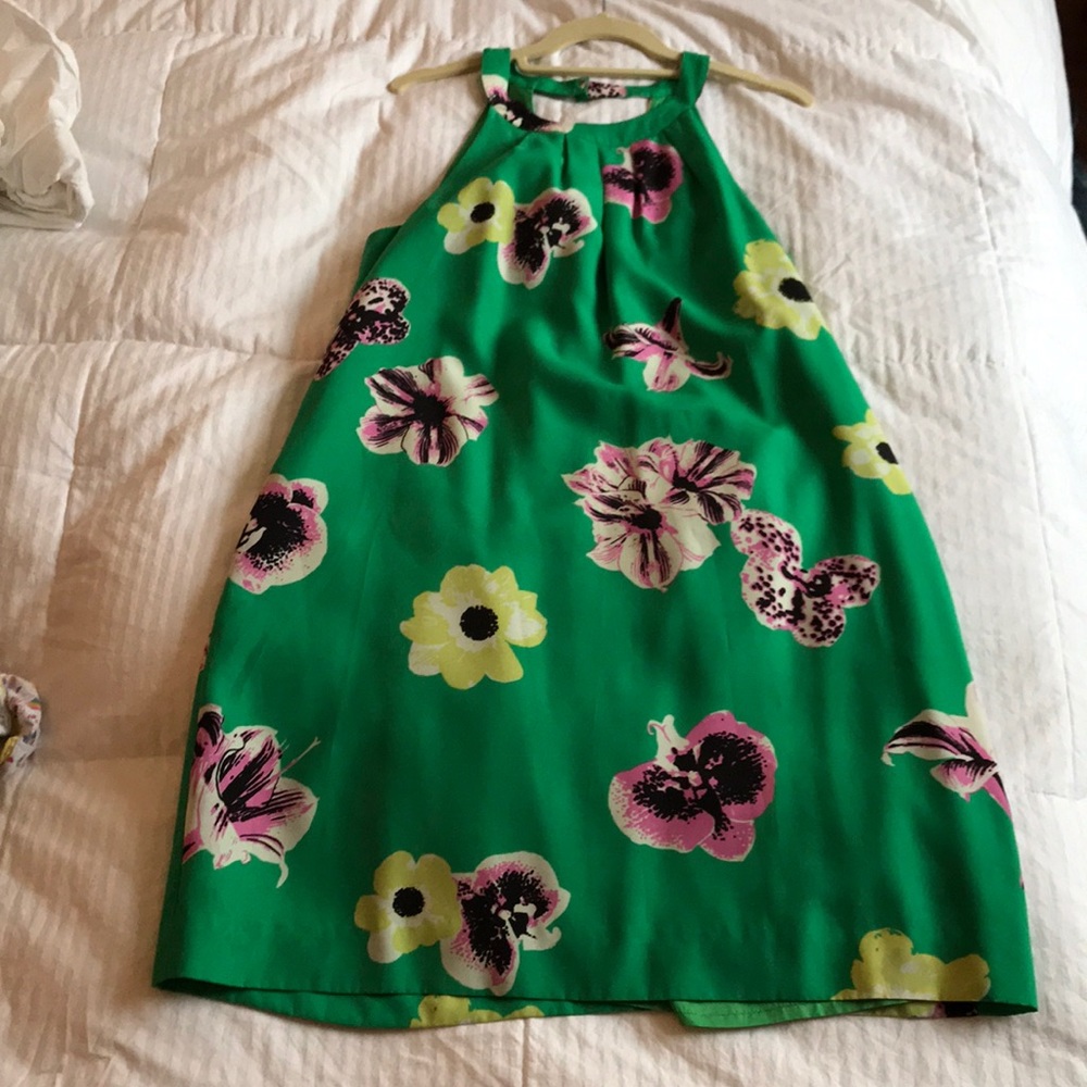 Green halter dress